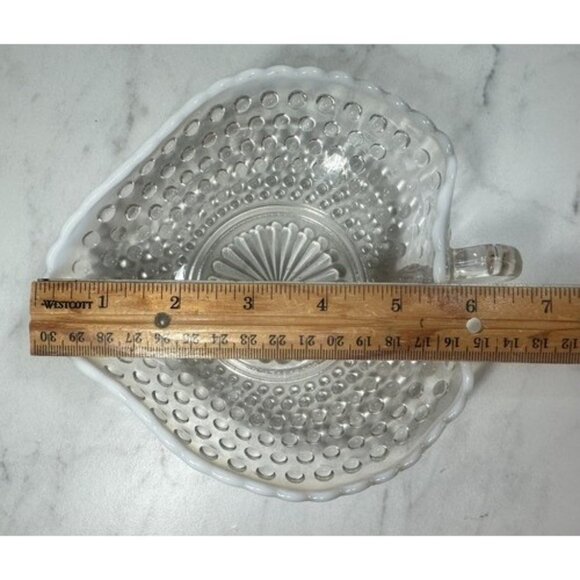 Vintage Moonstone Hobnail Opalescent Nappy Dish Anchor Hocking Trinket Candy 6” - Picture 12 of 13